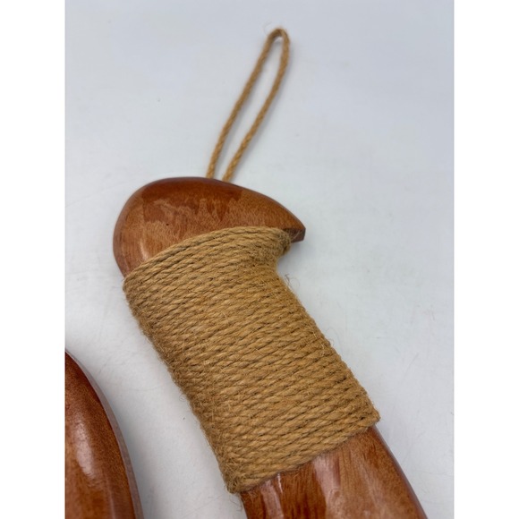 Hawaiian Fish Hook Hand Carved‎ Wood Hanging Decoration Wall Art 12\